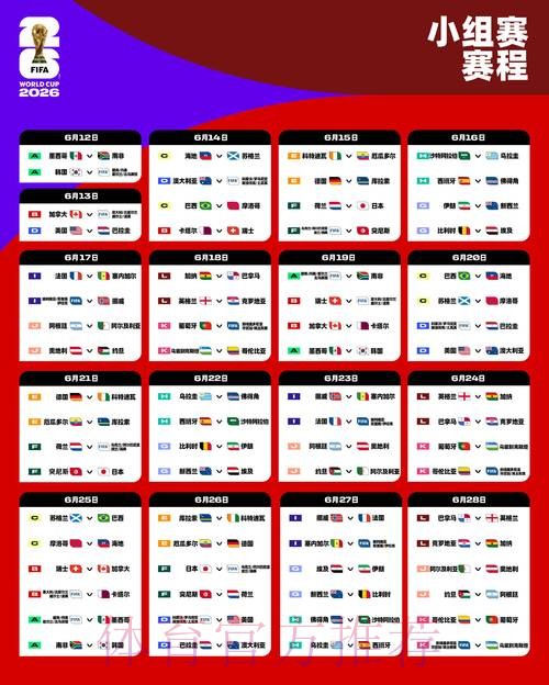 2026世界杯每日赛程详细安排高清直播在哪里看